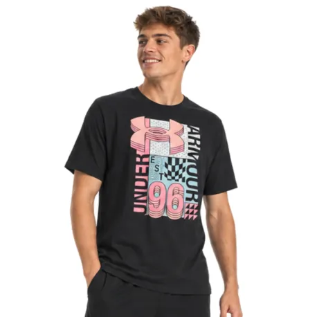 Pánske tričko s krátkym rukávom UNDER ARMOUR UA M LOGO COLLAGE SS-BLK