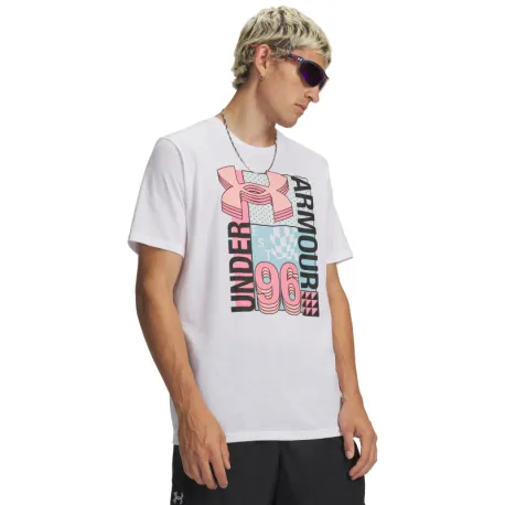 Pánske tričko s krátkym rukávom UNDER ARMOUR UA M LOGO COLLAGE SS-WHT