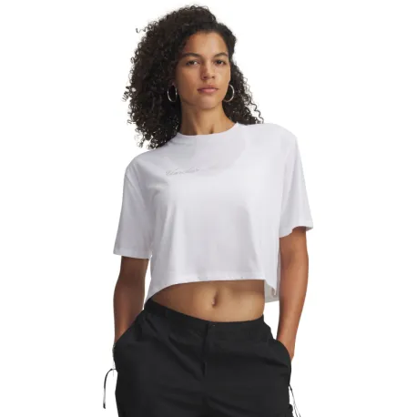 Dámske tričko s krátkym rukávom UNDER ARMOUR UA W WM CROP SS-WHT