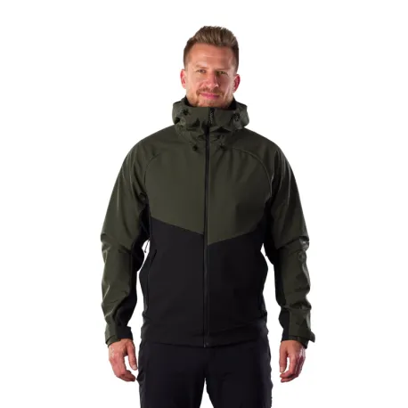 Pánska turistická bunda s kapucňou NORTHFINDER CLIFTON 550blackdarkgreen
