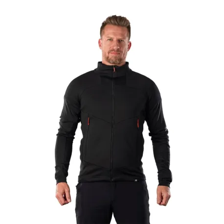 Pánska turistická flisová mikina so zipsom NORTHFINDER JACINTO-269black