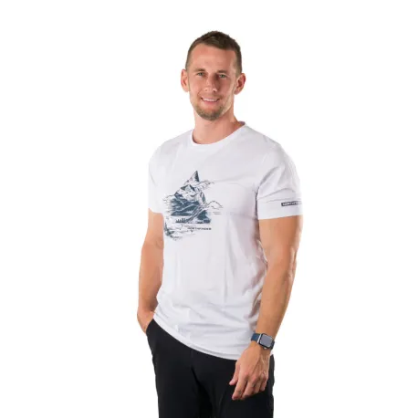 Pánske turistické tričko s krátkym rukávom NORTHFINDER BENED-377white