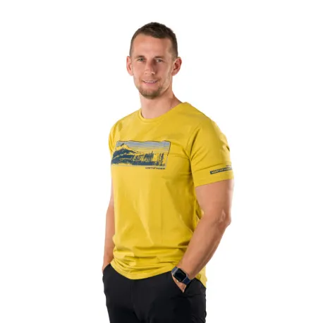 Pánske turistické tričko s krátkym rukávom NORTHFINDER BARTOLOM-520mustard