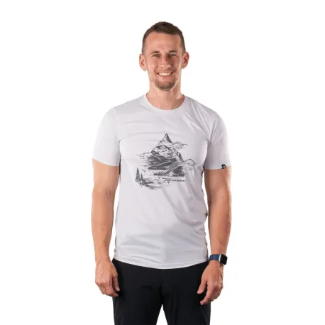 Pánske turistické tričko s krátkym rukávom NORTHFINDER NADAR-529creamwhite