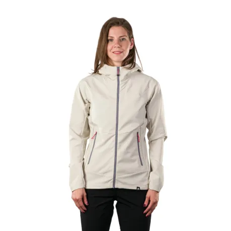 Dámska turistická softshellová bunda s kapucňou NORTHFINDER DESTINEY-529creamwhite