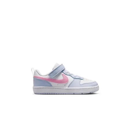 Dievčenská rekreačná obuv NIKE Court Borough Low Essential+ K white pink rose football grey