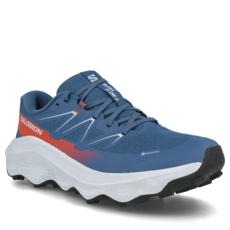 Pánska bežecká trailová obuv SALOMON Ultra Flow 2 GTX M dark blue ballad blue cherry tomato
