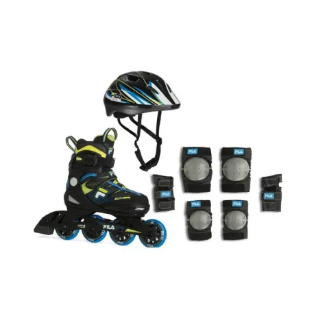 Chlapčenské kolieskové korčule FILA SKATES J-One Combo 3Set K blue lime