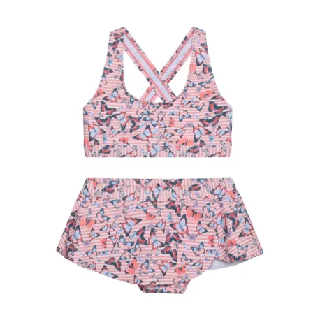 Dievčenské plavky COLOR KIDS Bikini W. Skirt, AOP-5077-Coral Blush