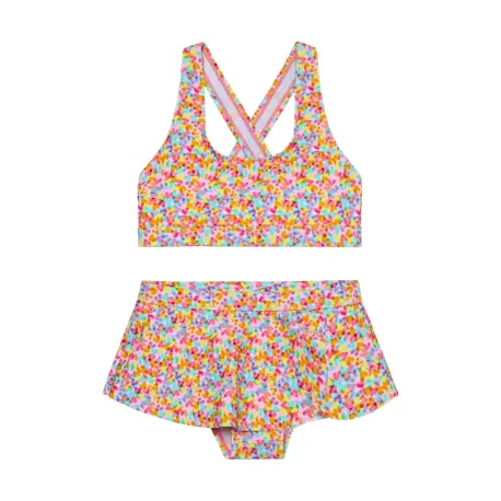 Dievčenské plavky COLOR KIDS Bikini W. Skirt, AOP-8714-Cabbage