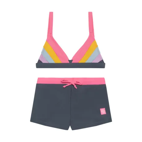 Dievčenské plavky COLOR KIDS Bikini, Colorblock-4024-Pink Lemonade