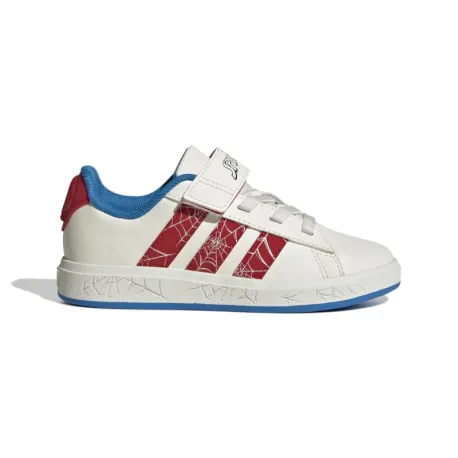 Chlapčenská rekreačná obuv ADIDAS Grand Court Spider Man K cloud white pure ruby bright blue
