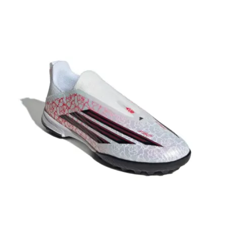 Chlapčenské futbalové kopačky turfy ADIDAS F50 Lamine Yamal League LL Jr TF cloud white core black lucid red