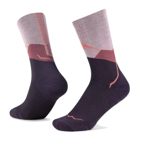 Dámske turistické ponožky BUFF MERINO LIGHTWEIGHT CREW SOCK LWC1 PINK