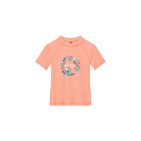 Dievčenské tričko na kúpanie COLOR KIDS T-shirt W. Print-Peach Pink