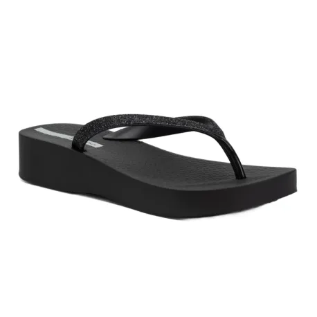 Dámske žabky (plážová obuv) IPANEMA Mesh Chic Platform W black glitter black