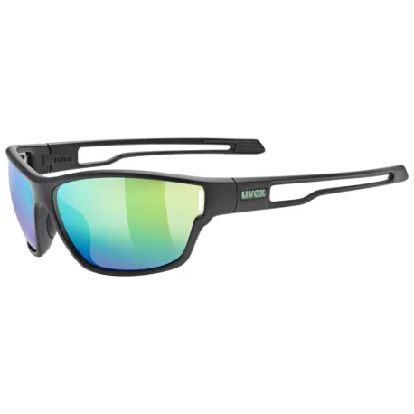 Cyklistické okuliare UVEX brýle Sportstyle 806 Black Matt Mirror Green