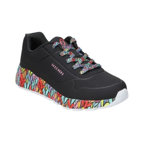 Dievčenská rekreačná obuv SKECHERS Uno Lite JGoldCrown Subtle Love Jr black multi