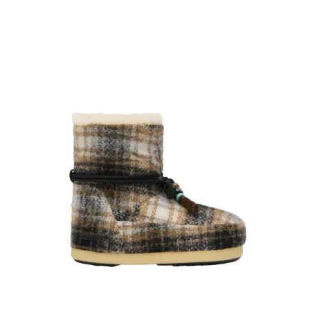 Dámske členkové zimné topánky MOON BOOT MB EVX COTTAGE TARTAN, N001 BLACK