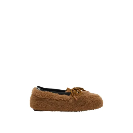 Dámske baleríny (rekreačná obuv) MOON BOOT MB MOON DECK TEDDY, M008 COGNAC