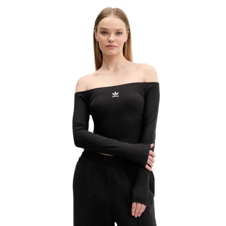 Dámske tričko s dlhým rukávom ADIDAS ORIGINALS ESS RIB LS BLACK