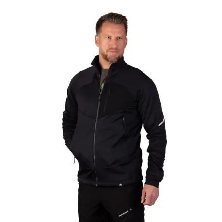 Pánska zateplená turistická mikina so zipsom NORTHFINDER RIGOBERT-270blackblack