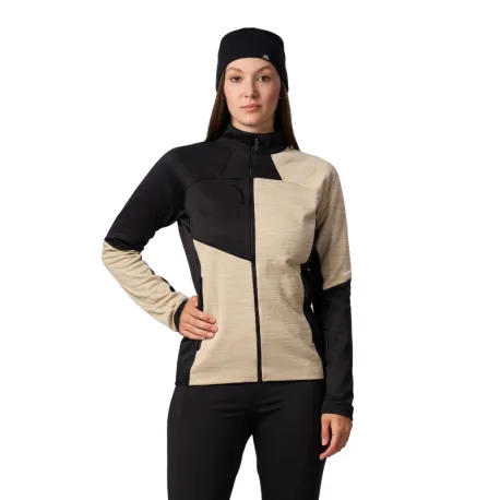 Dámska zateplená turistická mikina so zipsom NORTHFINDER TRYA-675blackbeige