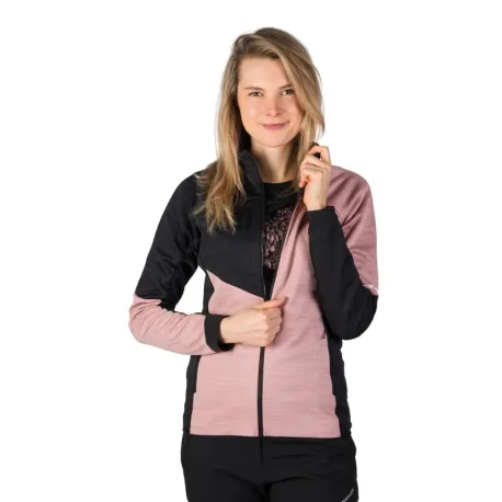 Dámska zateplená turistická mikina so zipsom NORTHFINDER TRYA-521roseblack