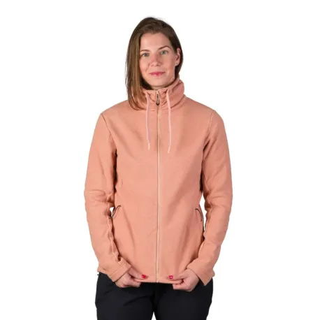 Dámska zateplená turistická mikina so zipsom NORTHFINDER IZEBEL-490coral