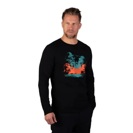 Pánske turistické tričko s dlhým rukávom NORTHFINDER DIOGEN-269black