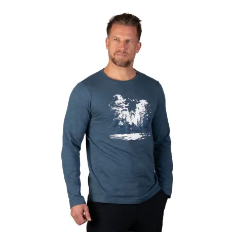 Pánske turistické tričko s dlhým rukávom NORTHFINDER DIOGEN-526inkblue