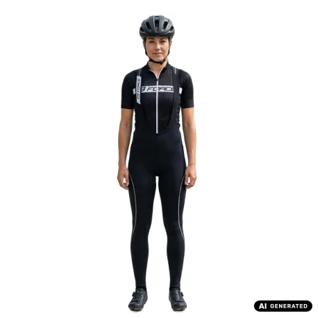 Cyklistické nohavice FORCE REFLEX LINE se šráky bez vl., black