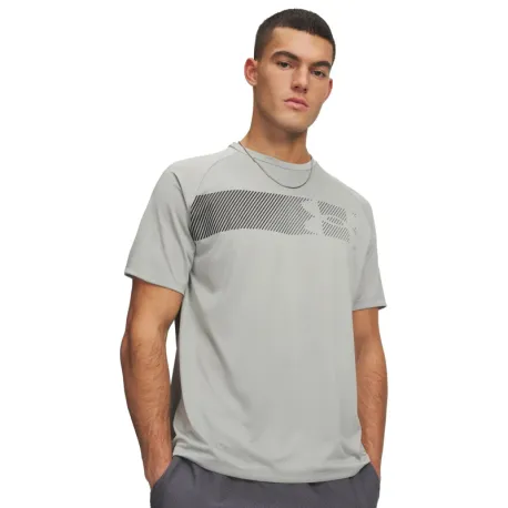 Pánske tréningové tričko s krátkym rukávom UNDER ARMOUR UA Tech Graphic Tee-GRY