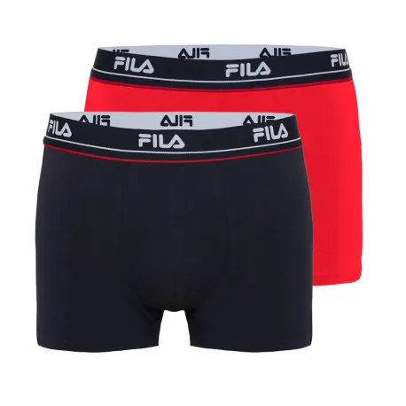 Pánske boxerky FILA 2 PACK-MAN BOXER ELASTIC WITH LOGO-660-Red Navy