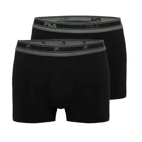 Pánske boxerky FILA 2 PACK-MAN BOXER ELASTIC WITH LOGO-200-Black
