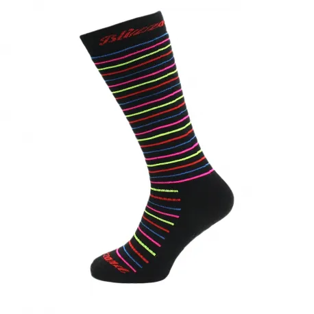 Juniorské lyžiarske podkolienky (ponožky) BLIZZARD Viva Allround ski socks junior, black rainbow stripes