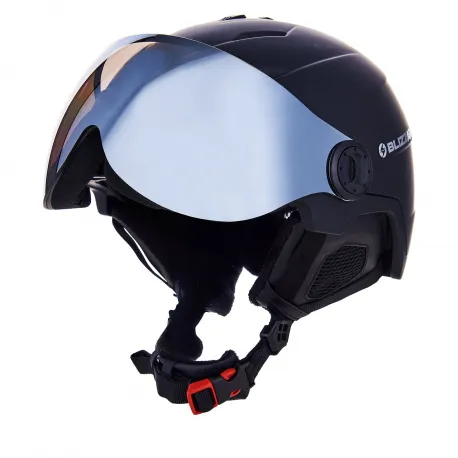 Lyžiarska prilba so štítom BLIZZARD Double Visor ski helmet, black matt, smoke lens, silver mirror S2