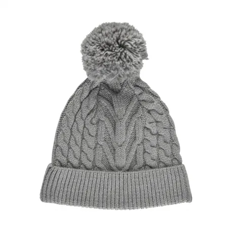 Zimná čiapka COLOR KIDS Cable knit recycle Hat -Light Grey Melange
