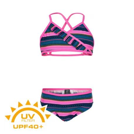 Dievčenské plavky COLOR KIDS Bikini AOP UPF 40+ Sugar Pink