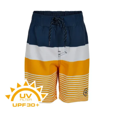 Chlapčenské plavky COLOR KIDS Swim shorts stripes UPF 30+ Saffron