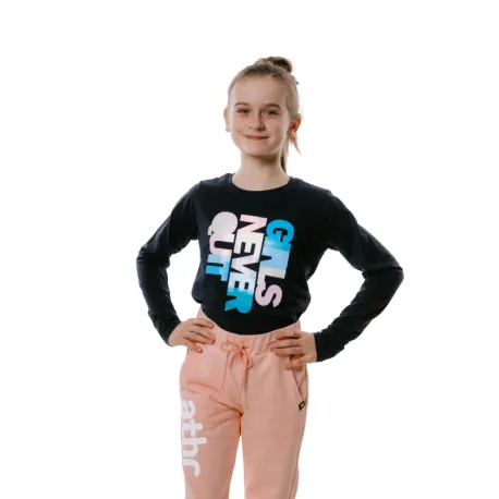 Dievčenské tričko s dlhým rukávom AUTHORITY KIDS T-NEVER navy