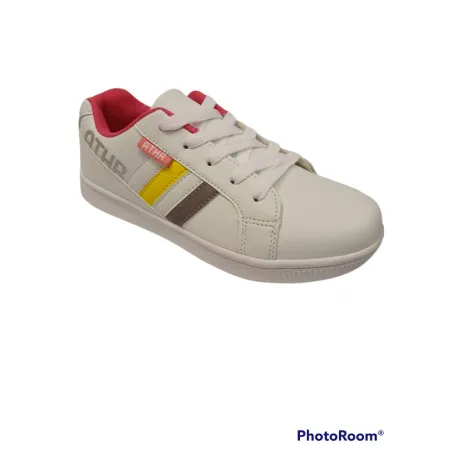 Juniorská rekreačná obuv AUTHORITY KIDS Arthie white silver blaz yellow