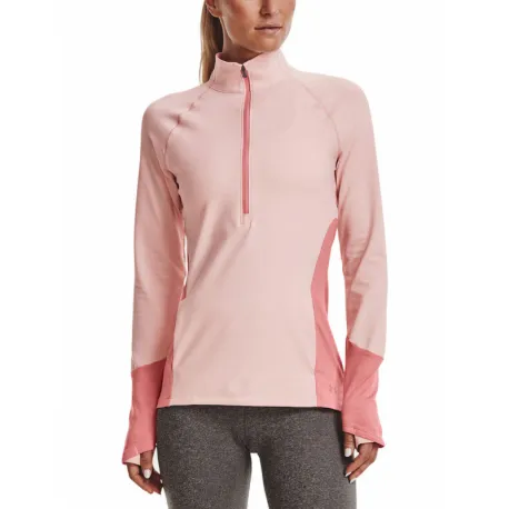 Dámska tréningová mikina s 1 2 zipsom UNDER ARMOUR UA ColdGear 1 2 Zip-PNK 685