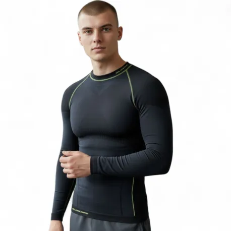 Pánske termo tričko s dlhým rukávom BLIZZARD SHORT CUT-Mens long sleeve, anthracite neon yellow