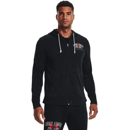 Pánska mikina s kapucňou UNDER ARMOUR UA Rival Try Athlc Dep FZ HD-BLK