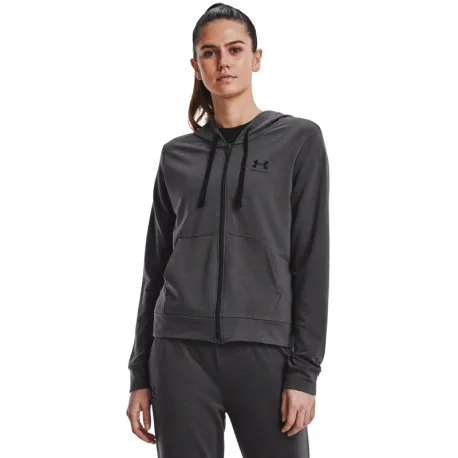 Dámska mikina so zipsom UNDER ARMOUR Rival Terry FZ Hoodie-GRY