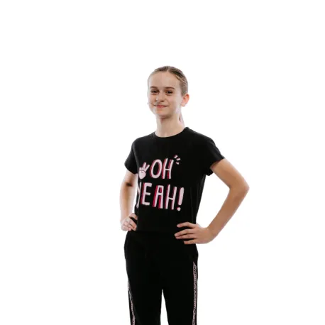Dievčenské tričko s krátkym rukávom AUTHORITY KIDS T-COL G black