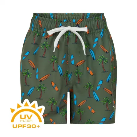 Chlapčenské plavky COLOR KIDS Swim shorts short AOP-dark ivy