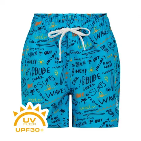 Chlapčenské plavky COLOR KIDS Swim shorts short AOP-cyan blue