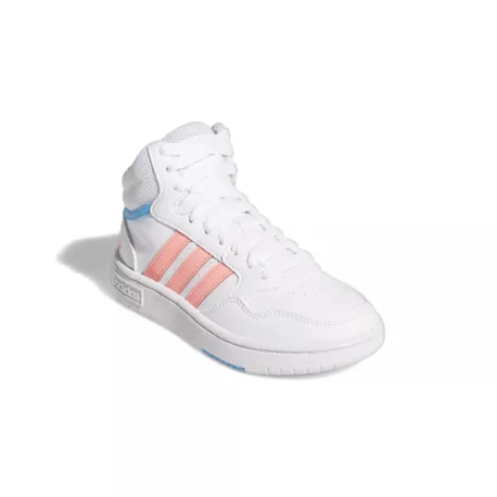 Dievčenská rekreačná obuv ADIDAS Hoops Mid 3.0 K cloud white acid red sky rush